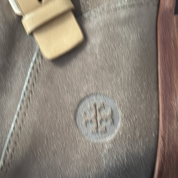 Tory Burch Moto oiled distressed suede and leather tan boots Sz 11 - Picture 7 of 11